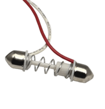Universal Matrix 23 Power LED array connector with red and white wires and metal ends.