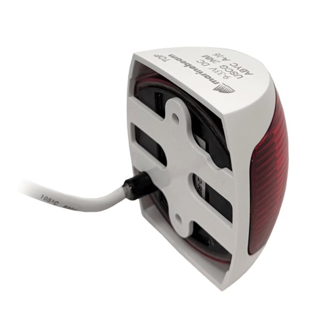 LED Port / Starboard Navigation Fixtures with a red lens and white body, designed for marine use.