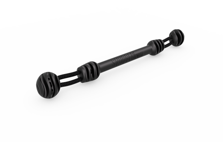 Black Snubber TWIST Single for boats with spherical ends on a white background