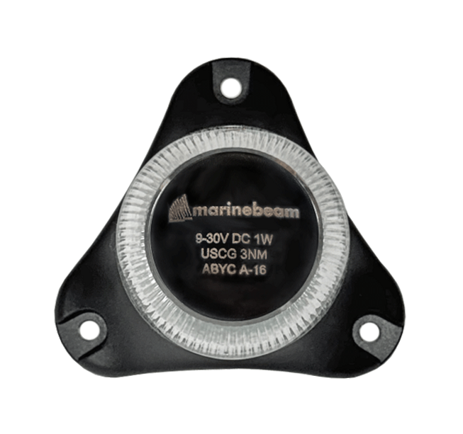 Top view of light showing brand name and spec. information of voltage and watts.