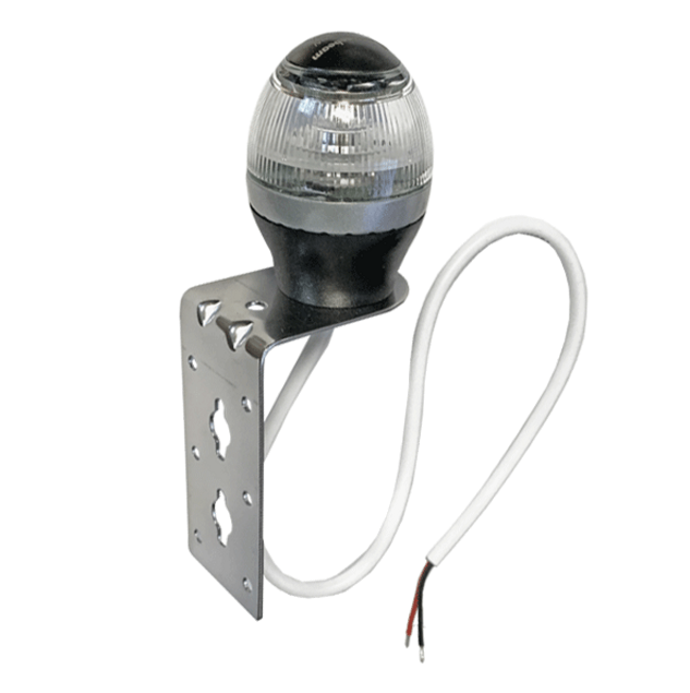LED Anchor Light with stainless steel mounting bracket and lead wire for easy installation.