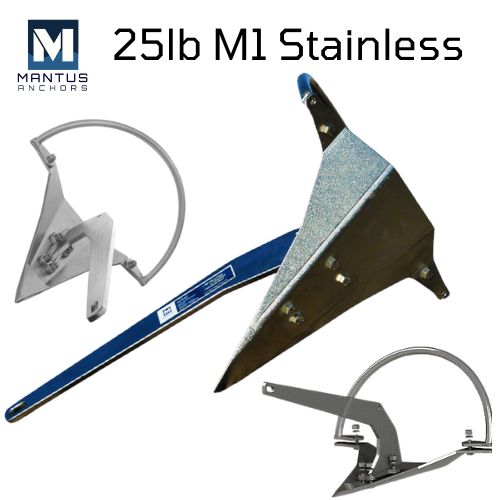 25lb M1 Stainless Mantus Anchor is a durable and corrosion-resistant option for anchoring boats in marine environments. Its stainless steel construction ensures longevity and reliability, making it a popular choice among boaters who require a sturdy anchor for their vessels.
