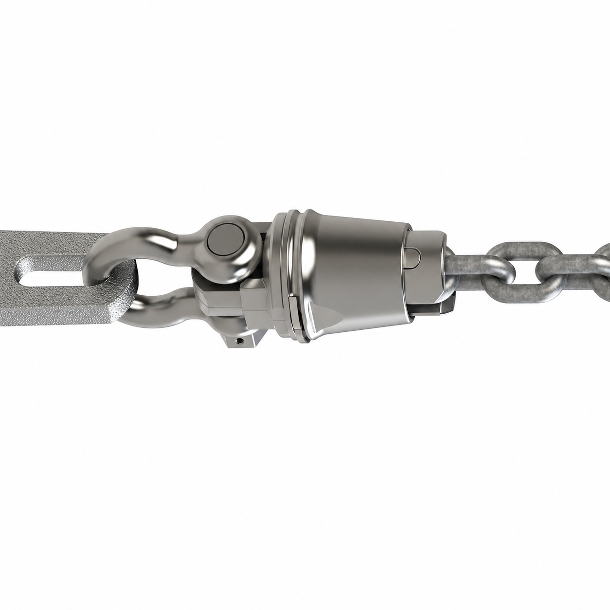 Mantus anchor swivel connected between anchor shank and chain