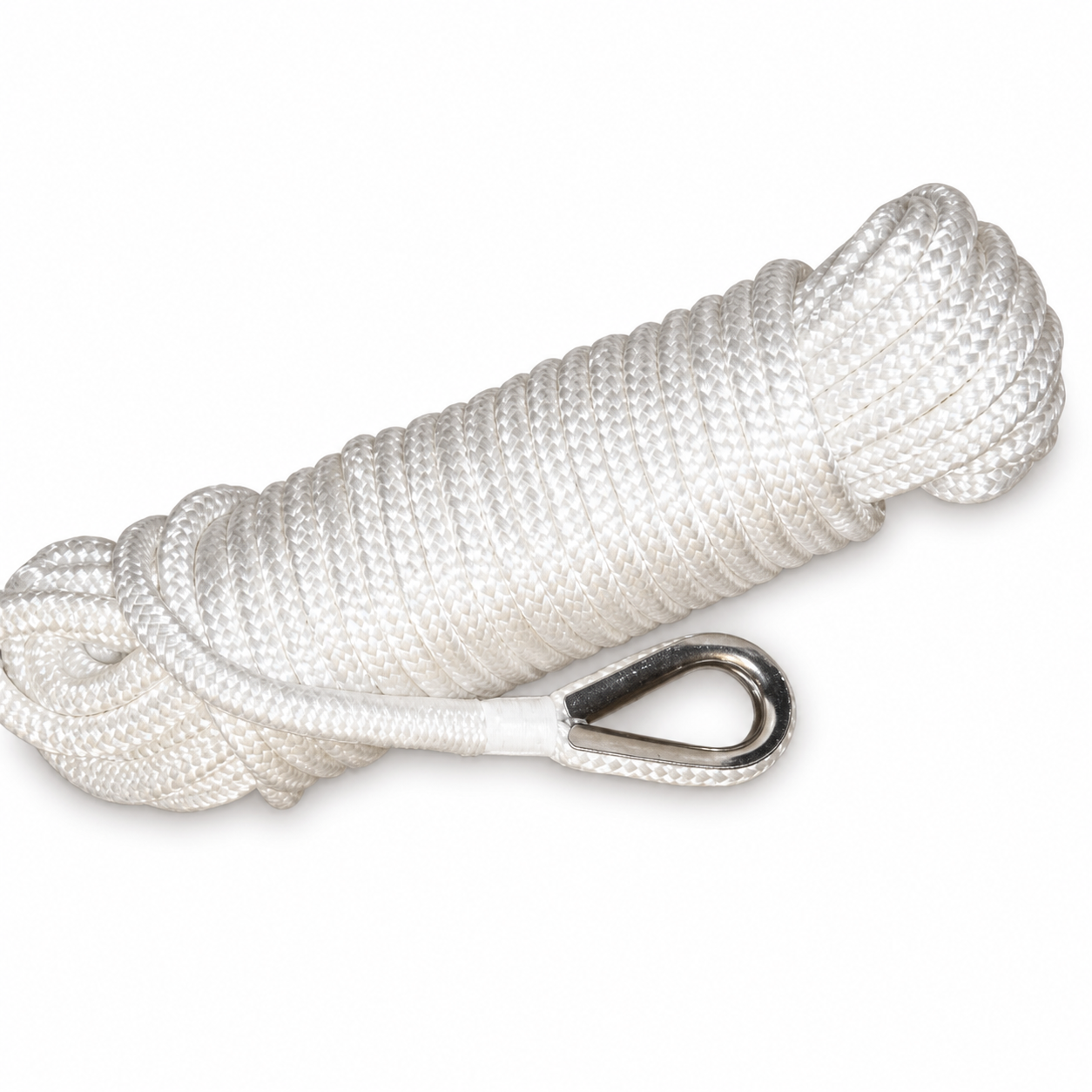 Mantus dinghy anchor rope with spliced stainless thimble