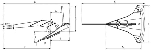 Mantus M1 Performance anchor dimensions diagram