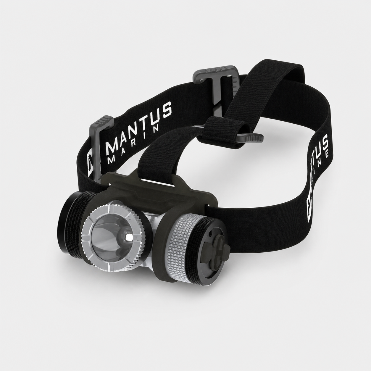 Mantus rechargeable waterproof headlamp with complete head strap