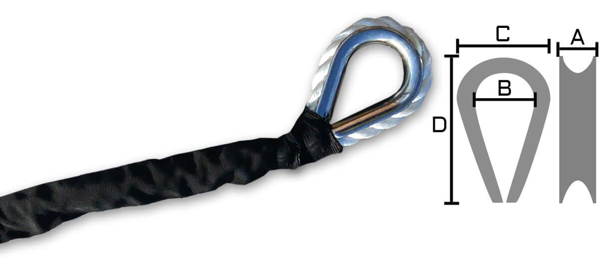 Medium Mantus Bridle Catamaran with stainless steel thimble and rope, designed for durability and shock absorption.