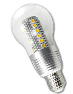 E26 E27 Edison screw base LED bulb, designed for 12V and 24V DC systems, providing efficient lighting.