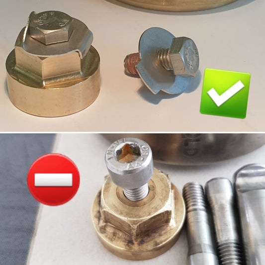 FlexOfold Part Tab Lock Washer - Shaft Nut Locking Screw - for Saildrive Propeler - locking hardware detail