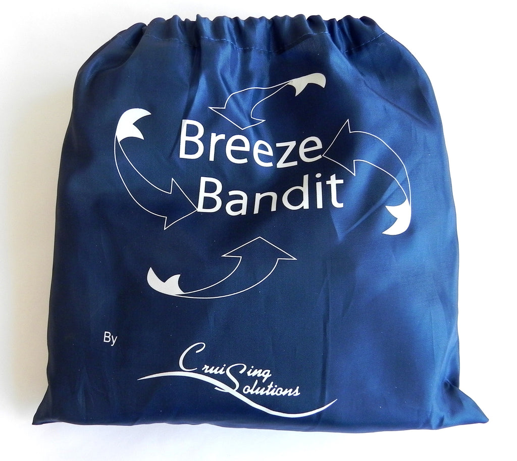 Breeze Bandit wind scoop comes in a handy drawstring bag for easy storage